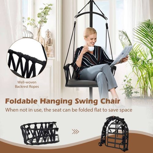 Costway Hanging Swing Chair with Stand Grey Bunnings Australia