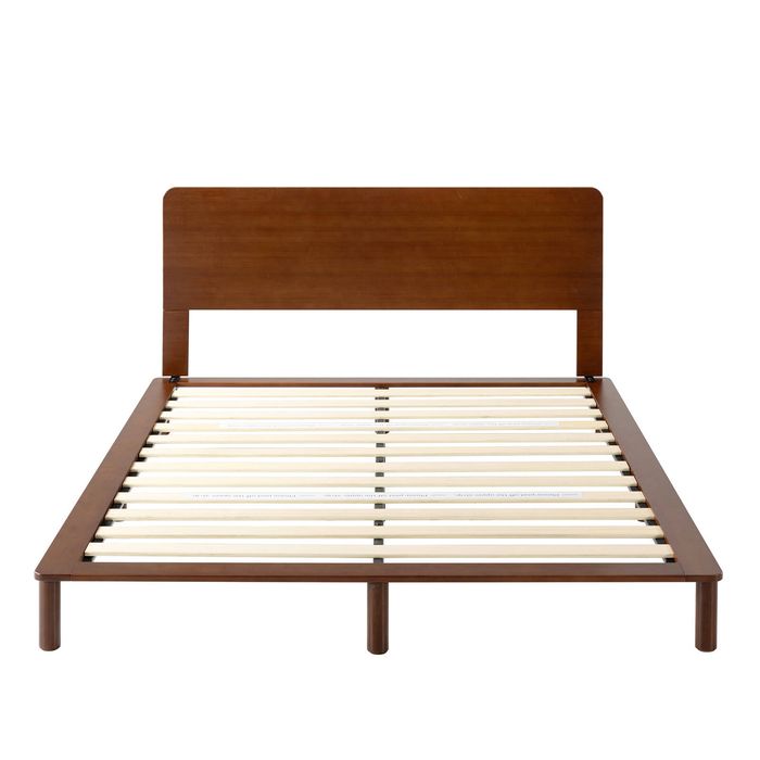 Zinus Double Bed Frame Arden Japandi Bamboo Natural Wood Bedframe Coastal Nordic