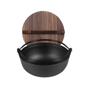 SOGA 25cm Cast Iron Japanese Style Sukiyaki Tetsu Nabe Shabu Hot Pot