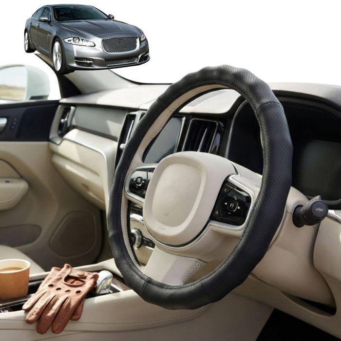 Australian Goose Steering Wheel Cover for Jaguar XJ 2010 - 2021 (Standard Wheel) Circle Black