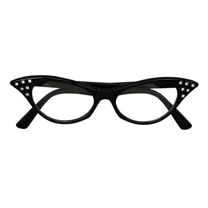 Vintage 50s Style Cat Eye Glasses Grease Fashion Party Costume One Size Black