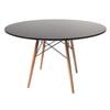 SK Designer Living | Replica Eames Eiffel Round Wood Dining Table | 120cm - Natural & Black