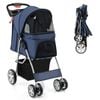 Costway Pet Stroller Travel Carrier Cat Dog Blue 15 Kg