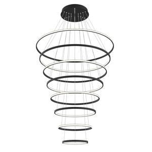 Vencha Crown 8 Ring LED Pendant Light - Black (3000K)