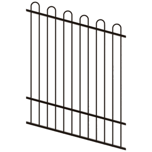 ProtectorAl 0350-1200W x 1500H Satin Black Loop Top Pool Fence Panel Raked Up to 15º - Black