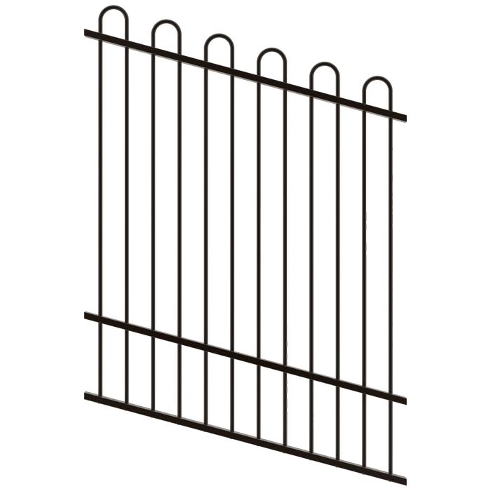 ProtectorAl 0350-1200W x 1500H Satin Black Loop Top Pool Fence Panel Raked Up to 15º - Black