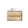 Attica Baia 750mm Natural Oak Vanity with Carrara Stone Top