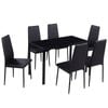 vidaXL Dining Furniture Set 7 pcs Black Home Kitchen Dinner Room Table Chairs