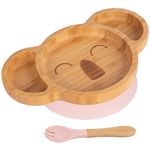 Tiny Dining Bamboo Koala Baby Weaning Plate & Fork Set