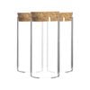 Argon Tableware Glass Storage Jar With Cork Lid - 110ml - 3x Small Kitchen Storage Canister Glass Spice & Food Container Jar