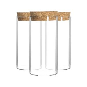 Argon Tableware Glass Storage Jar With Cork Lid - 110ml - 3x Small Kitchen Storage Canister Glass Spice & Food Container Jar