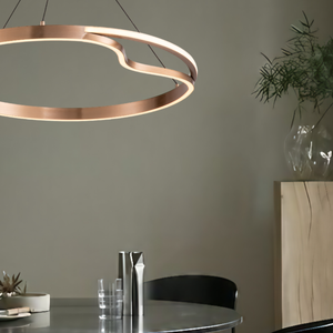 Telbix Ostrom Modern Pendant Hanging Lamp Light Aluminium Pvc Coffee Gold Satin