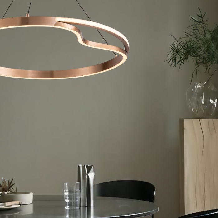 Telbix Ostrom Modern Pendant Hanging Lamp Light Aluminium Pvc Coffee Gold Satin