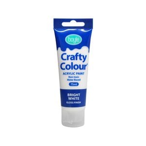 Boyle 75ml Bright White Crafty Colour Acrylic Paint