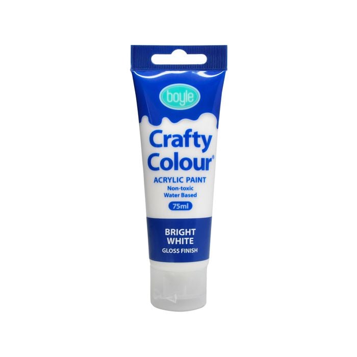 Boyle 75ml Bright White Crafty Colour Acrylic Paint