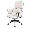 Ufurniture Ergonomic Office Chair w/ Curved Seat & Lumbar Support High Back Swivel Desk Chair w/ Clothes Hanger White