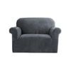 Artiss 1 Seater Sofa Cover Couch Cover Velvet Grey
