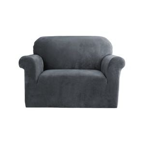 Artiss 1 Seater Sofa Cover Couch Cover Velvet Grey