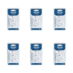 6x 40pc Malli Sewing Classic Plastic Sewing Dressmaking Buttons Round 11mm White