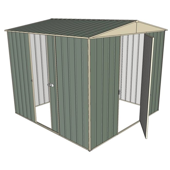 Build-a-Shed 2.3 x 2.3 x 2.3m Single Hinge and Single Sliding Door Shed - Green