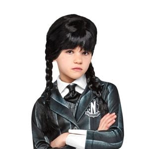 Wednesday Wig Kids/Children Girls Halloween Accessory Cosplay Costume Dress Up