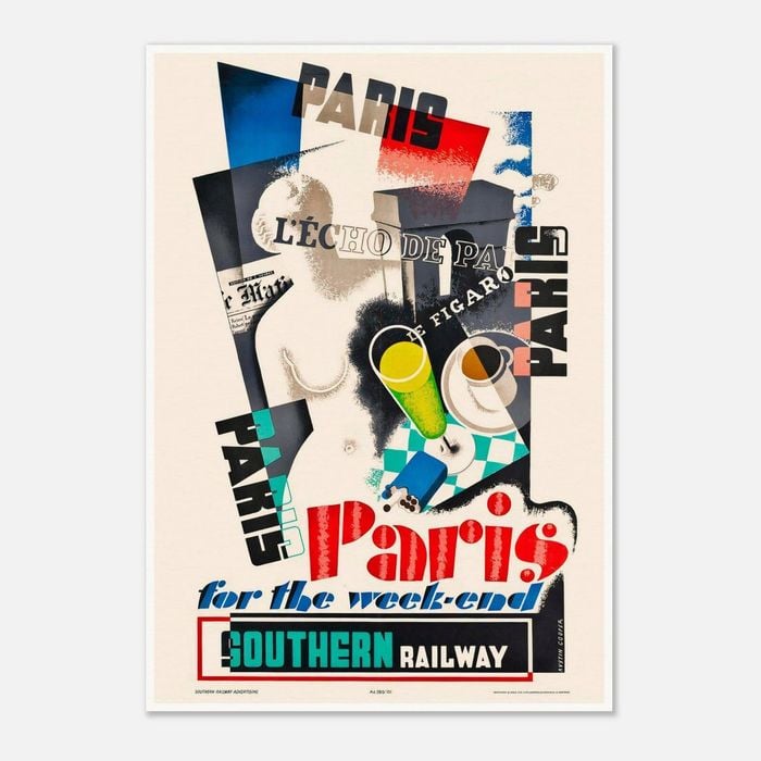 Galrie Southern Railway Vintage Travel Poster: Paris for the Weekend Inspired Art Design, Poster Only, A1 60x 84cm (23 x 33inch)
