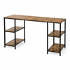 Foret Computer Desk Office Table Storage Shelf Study Work Metal Antique Brown