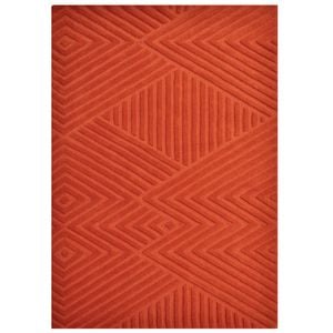 Contemporary Modern Wool Rug-Illusion 6392-Rust-110x160cm