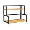 CARLA HOME 2-Tier Wooden Kitchen Countertop Spice Rack for Storage of Condiments, Oils, Jars & Seasoning Bottles