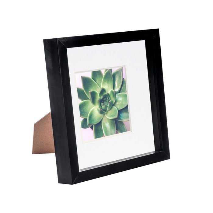 Nicola Spring 8 X 8 3d Shadow Box Photo Frame - Craft Display Picture Frame With 4 X 4 Mount - Glass Aperture - Black