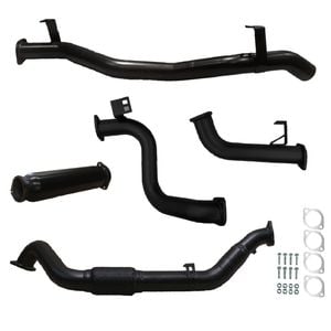 Ignite Exhausts Turbo Back For Toyota Landcruiser 78 Series V8 Troopy 3" No Cat With Hotdog Black Aluminised Steel