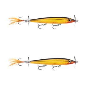 2x Rapala 11cm X Rap Prop Topwater Fishing Lures - Florida Gold