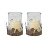 Willow & Silk Set of 2 Garden Bird Candleholders - Rust