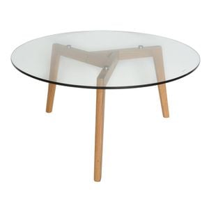 SK Designer Living | Stad Round Glass Coffee Table - Natural