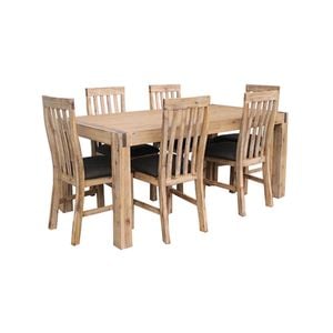 7 Pieces Dining Set Oak Colour