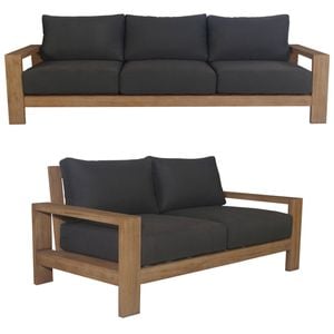 Stud 2pc 3+2 Seater Outdoor Patio Sofa Lounge Set with Solid Timber Frame
