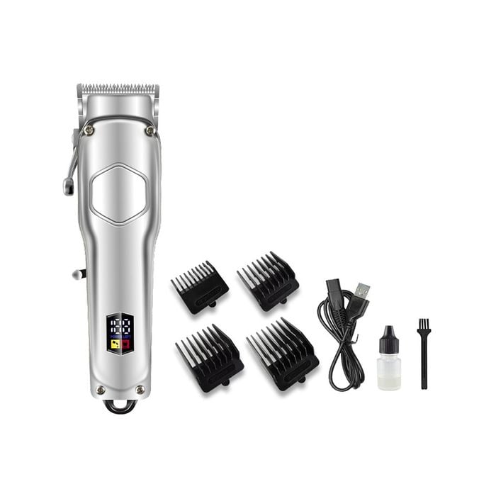 Cordless Hair Clipper Beard Trimmer LCD Display 3.7V 2000mAh Rechargeable