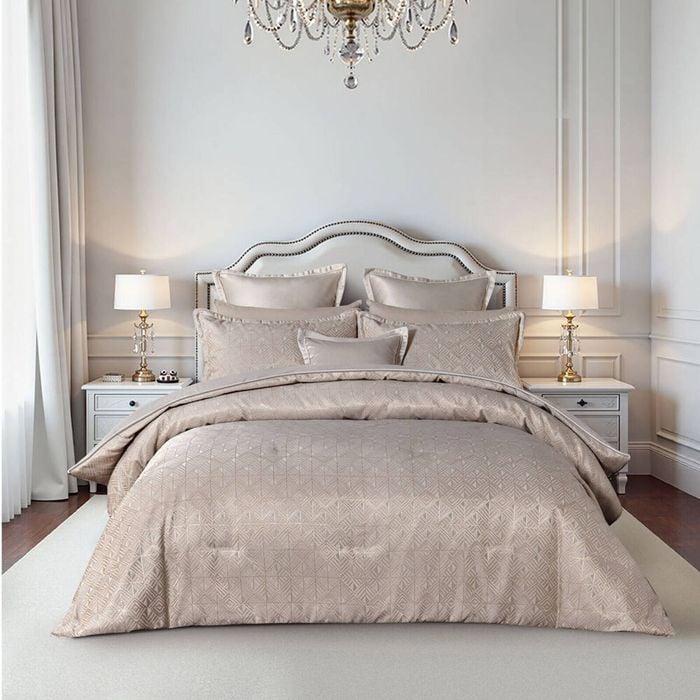 6pc Bianca Bellagio Super King Gold Polyester Comforter Set