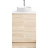 CIBO 600mm Coast Veneer Nordic Full Height Bathroom Vanity With White Gloss Fluted Basin