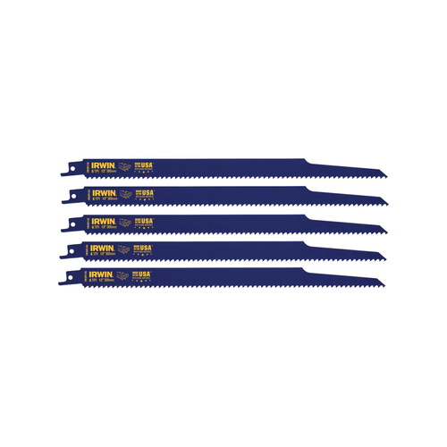 Irwin 12 6TPI Bi Metal Wood Cutting Reciprocating Saw Blade 5 Pack Bunnings Australia