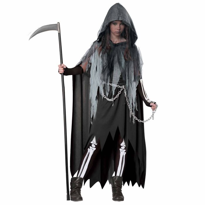 Miss Grim Reaper Death Ghost Spirit Ghoul Halloween Tween Girls Costume XL