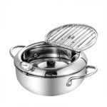 Toque 24CM Japanese Deep Frying Pan Pot Silver