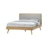 Stella Light Grey Upholstered Natural Oak Queen Bed Frame