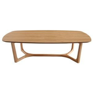 Sk Designer Living | Arlo Curved Edge Oval Wood Coffee Table - Natural