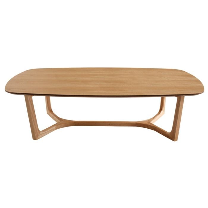 Sk Designer Living | Arlo Curved Edge Oval Wood Coffee Table - Natural