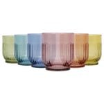 Tokyo Glass Tumblers - 330ml - Multicoloured - Pack of 6