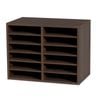 Vevor Wood Literature Organizer Brown with Adjustable File Sorter 12 Compartments