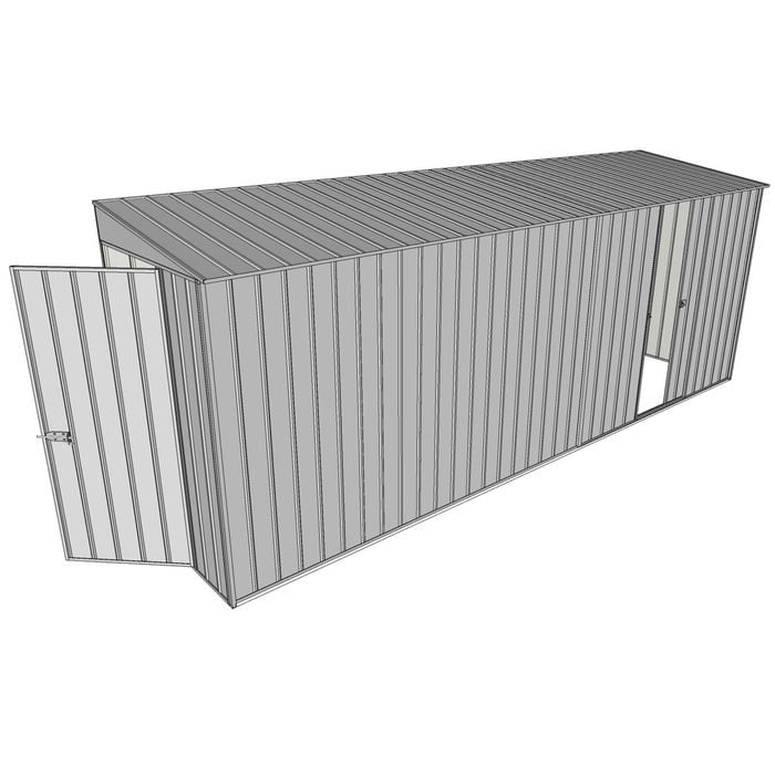 Build-A-Shed 1.2 x 5.2 x 2.0m Tunnel Shed Tunnel Hinged Door with 1 Sliding Side Door - Zinc