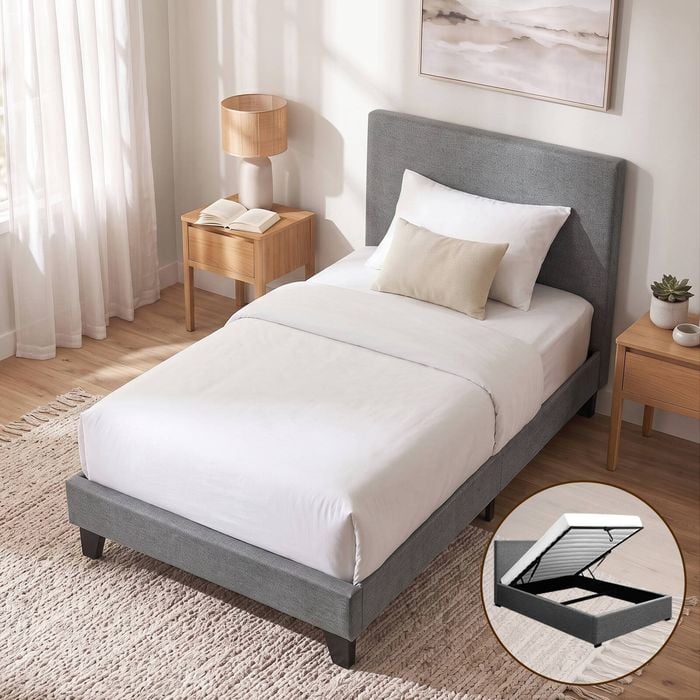 Artiss Bed Frame King Size Gas Lift Beds Base Fabric