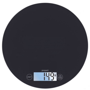 Propert Disque 3 Tempered Glass Kitchen Scales in Black